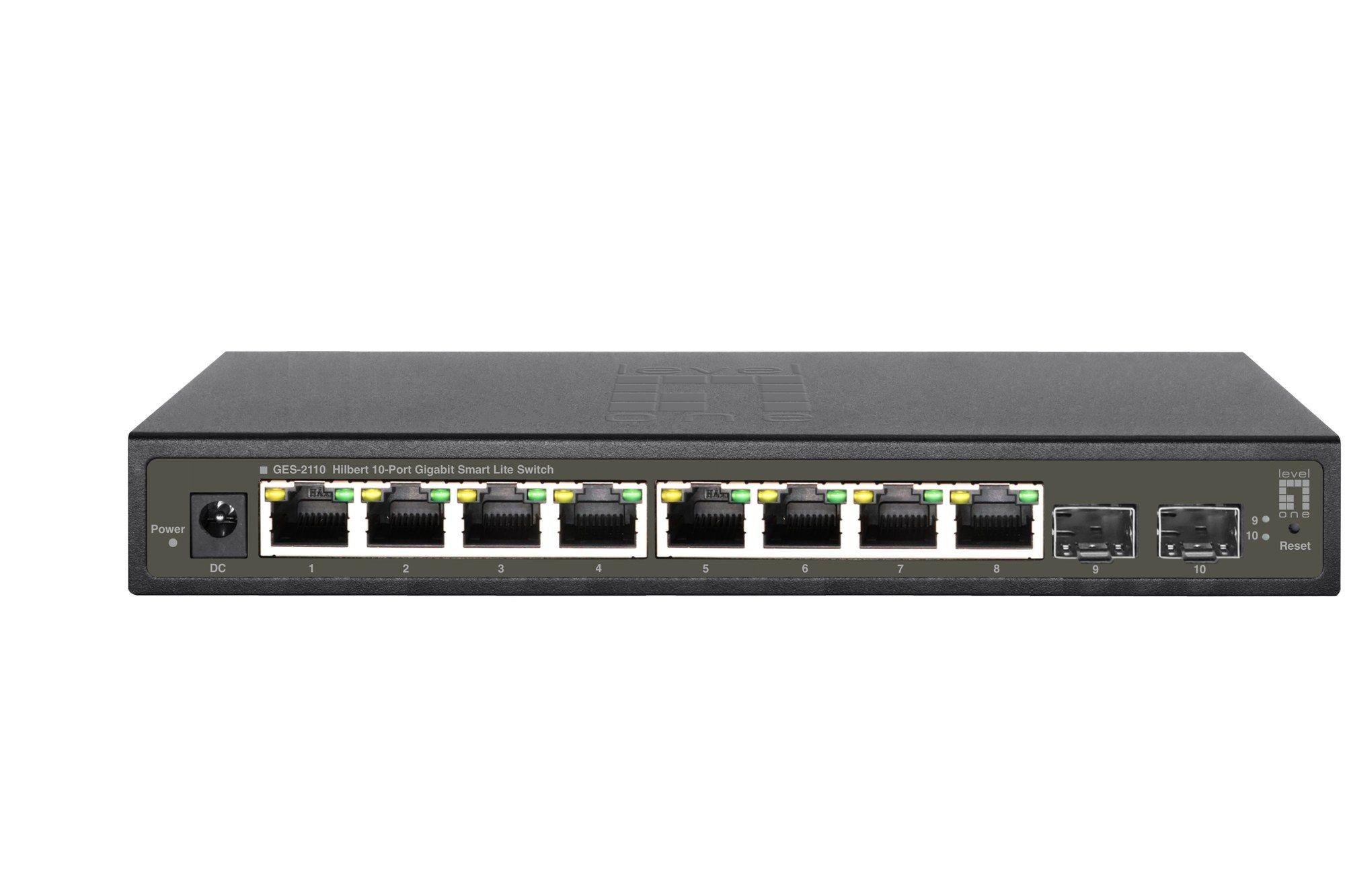 Switch Gerido LEVEL ONE GES-2110 (Gigabit Ethernet - 1,5 MB - 20 Gbit/s - Preto)