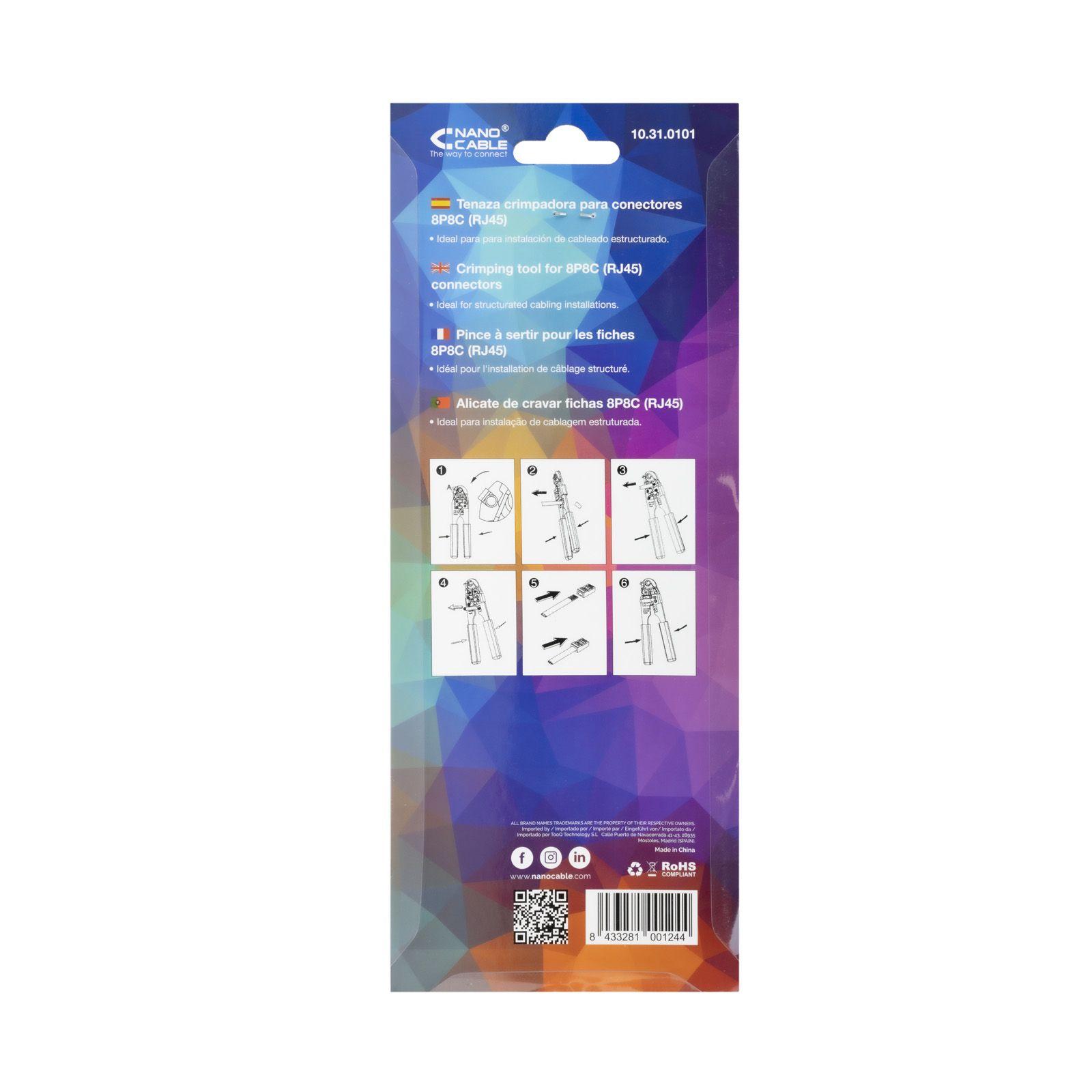 Alicate de Cravar NANOCABLE 10.31.0101 (Preto) — miniatura 5