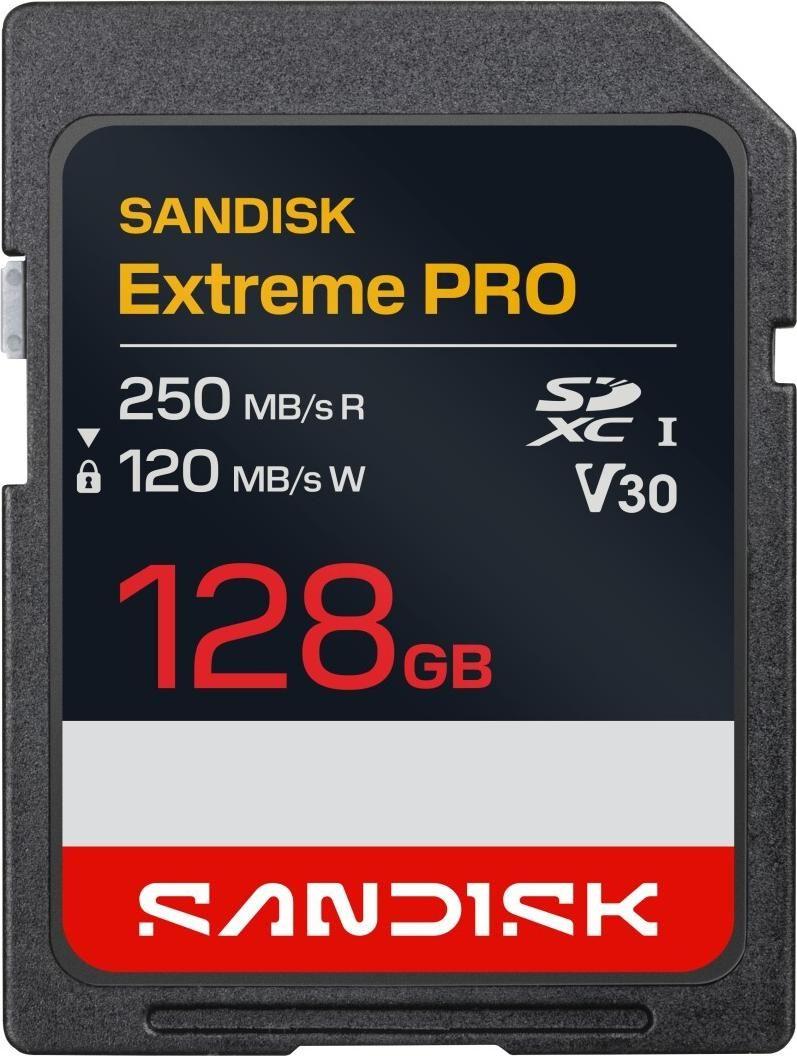 Cartão de Memória SANDISK Extreme PRO (128GB - Class 3 - 250 MB/s - Preto)