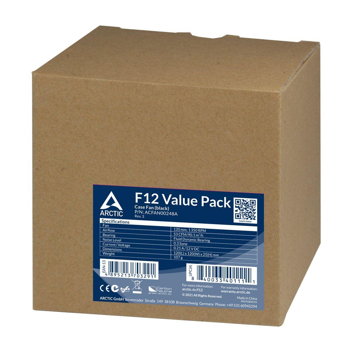 Ventoinha para Caixa PC ARCTIC F12 (Não suportado - Preto), miniatura 5