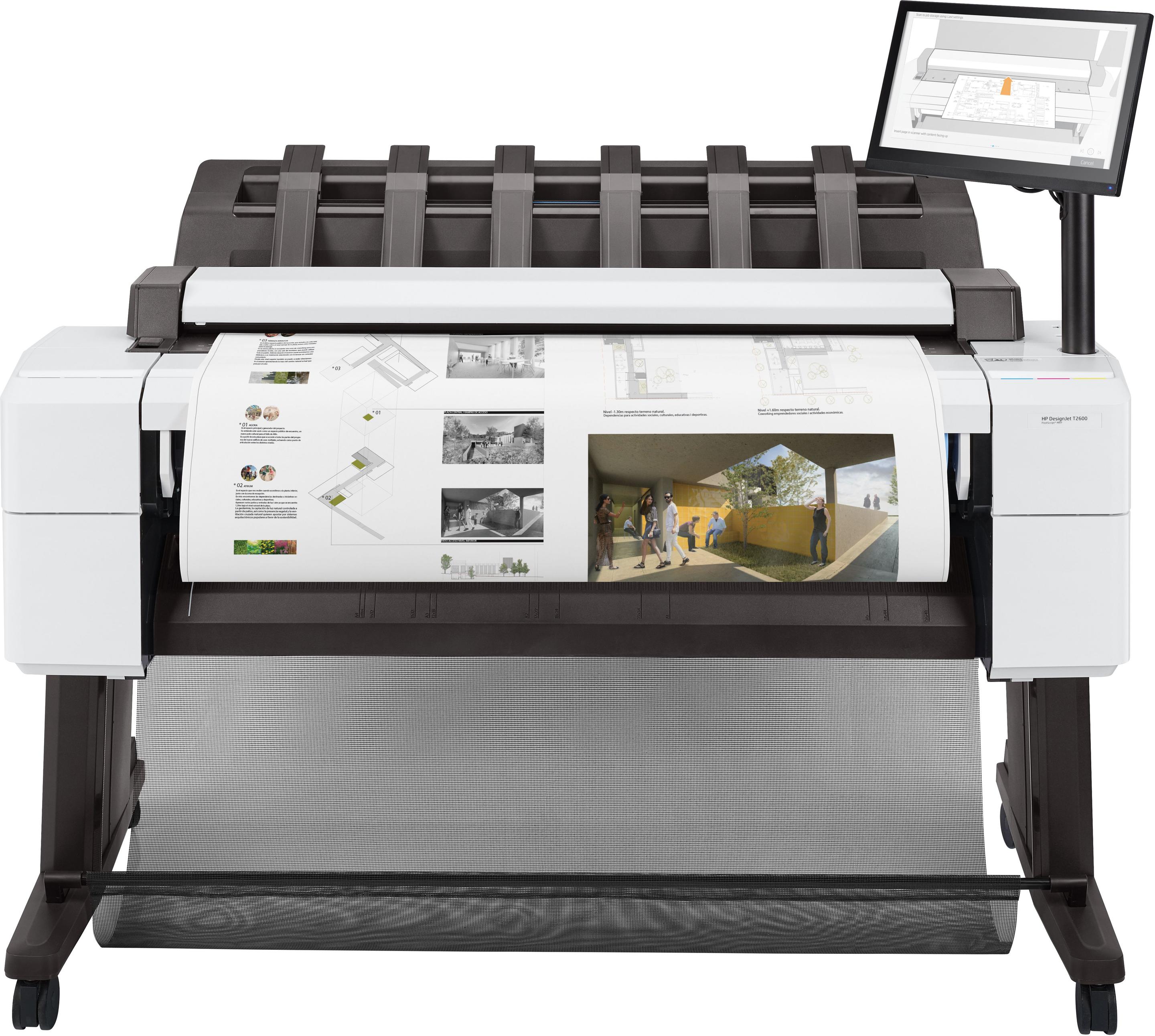 Impressora Multifuncional de Grande Formato HP DesignJet T2600PS 36" (Com Fios - Gigabit Ethernet - Branco)