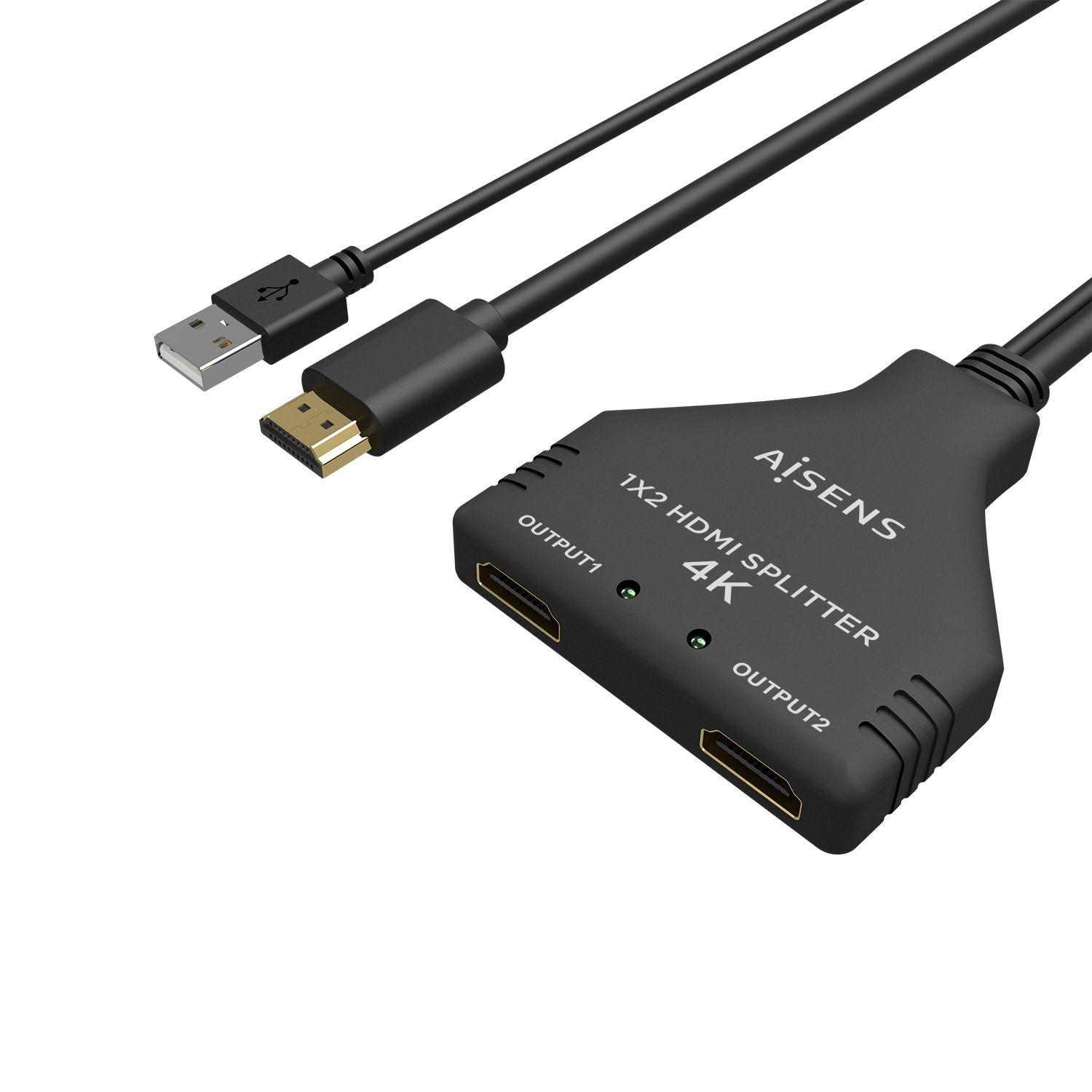 Duplicador HDMI AISENS A123-0654 (0,3 m - 30 Hz - Preto), miniatura 2
