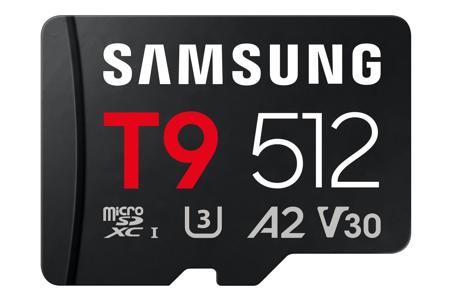 Cartão de Memória SAMSUNG T9 MB-MH512T/WW (512GB - Classe 10 - 200 MB/s - Preto)