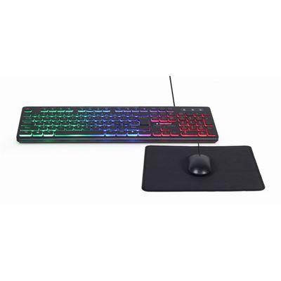 Conjunto Teclado e Rato GEMBIRD KBS-UML-01 (Inglês - USB Tipo A - Preto) — miniatura 2