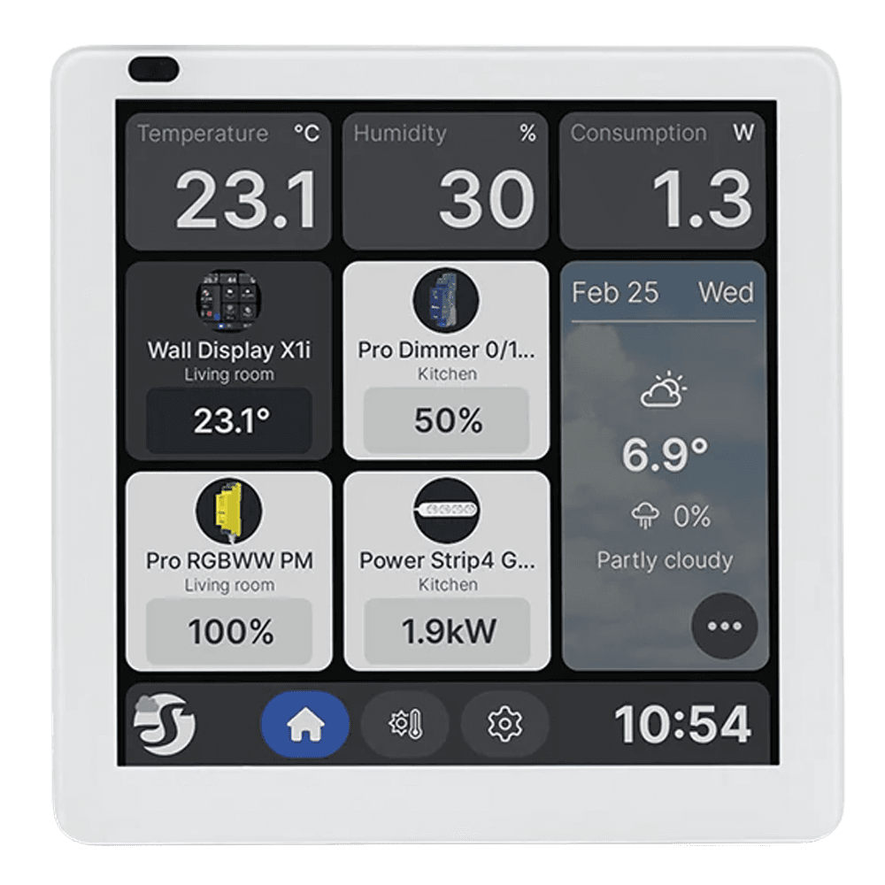 Painel de Controlo Inteligente SHELLY Wall Display X1i (Ecrã tátil 4" - Wi-Fi 6 - Prateado)