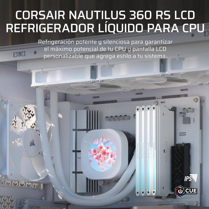 Sistema de Arrefecimento Líquido CPU All-in-One CORSAIR Nautilus RS LCD 360 (LGA 1700, LGA 1851, AM4, AM5 - 12 cm - 3 ventoinhas - Branco) — miniatura 3