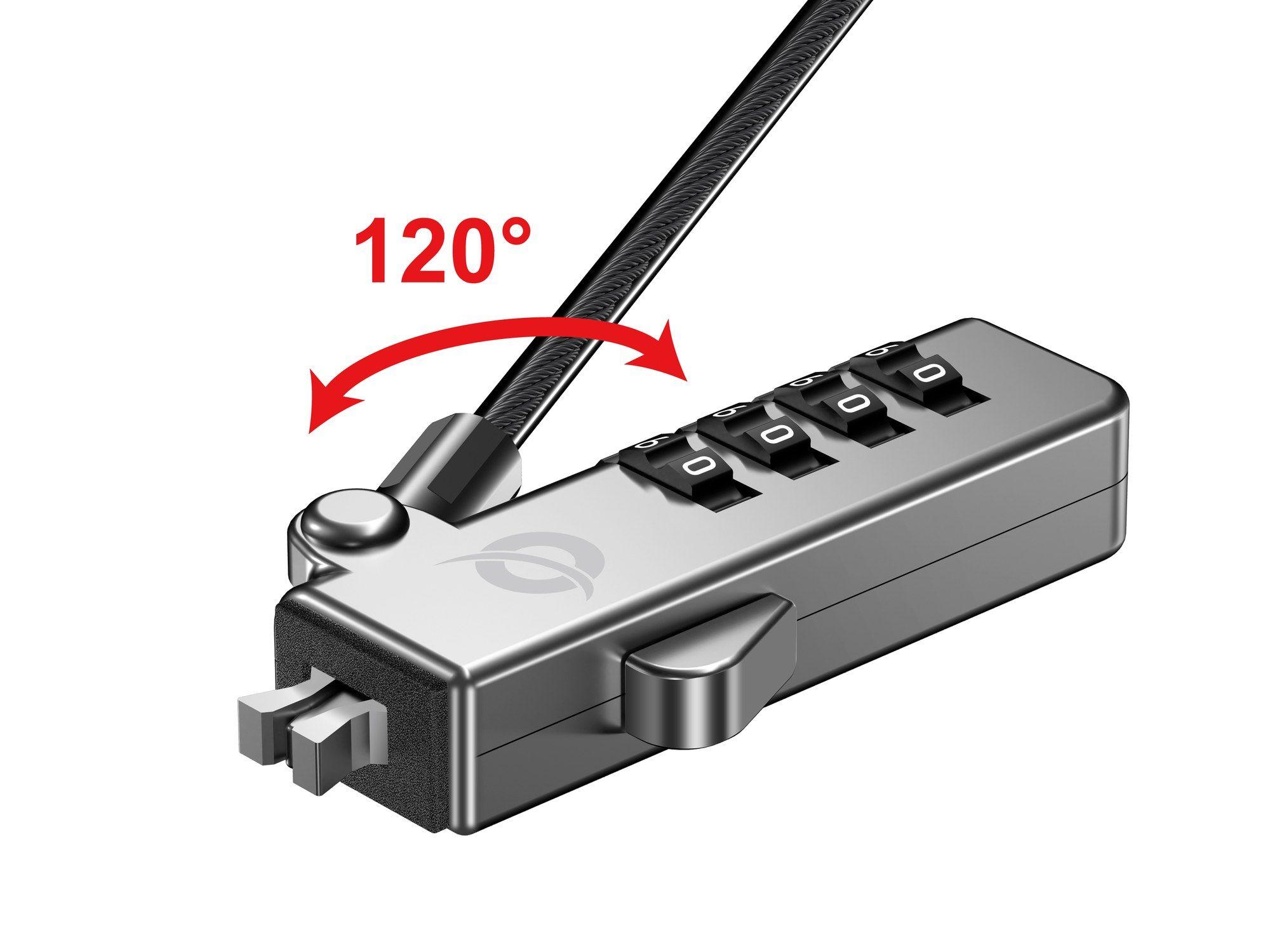 Cadeado Antirroubo CONCEPTRONIC CUSTODIO01BW (Cabo 1,8 m - Fecho com combinação - Preto) — miniatura 5