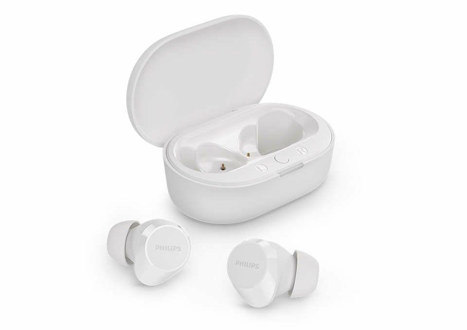 Auscultadores PHILIPS TAT1209WT/00 (Binaural - True Wireless Stereo - Intra-aural - Branco)