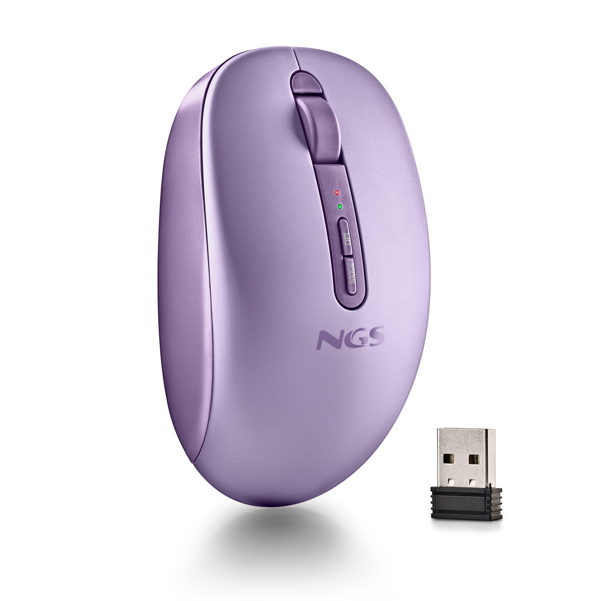 Rato NGS Fog Dual (Ambidestro - 1600 DPI - RF Wireless+Bluetooth - Roxo) — miniatura 4