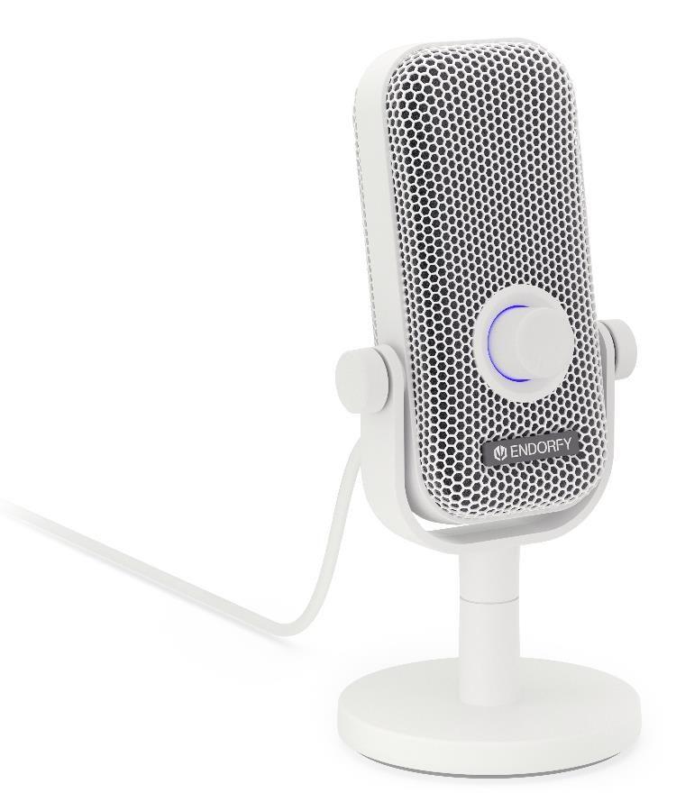 Microfone ENDORFY Solum Voice S (USB Type-C - USB/3,5 mm - 96 kHz - Branco)