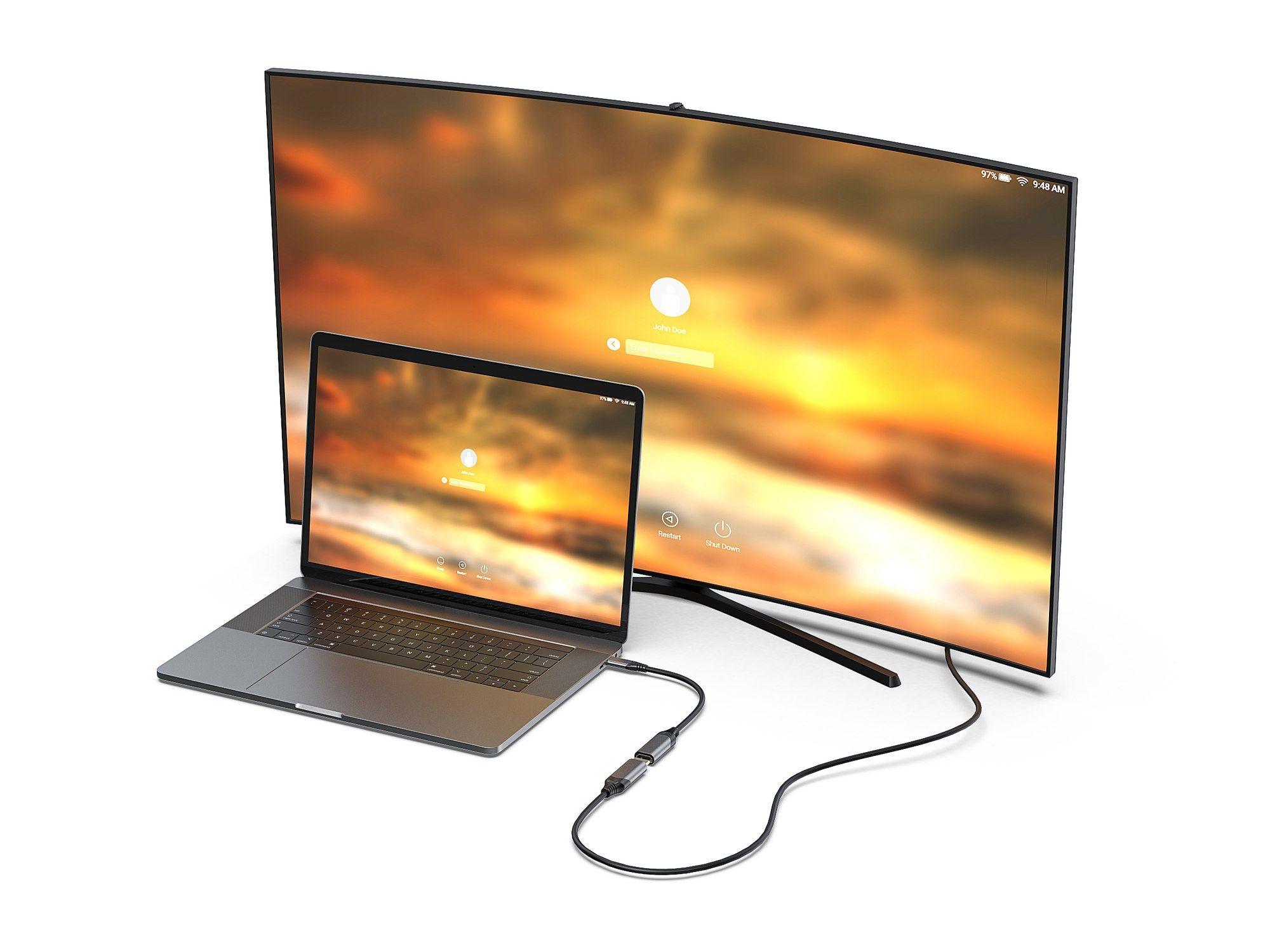Cabo Adaptador USB-C para HDMI EQUIP 133492 (0,15 m - USB Type-C - Preto), miniatura 2