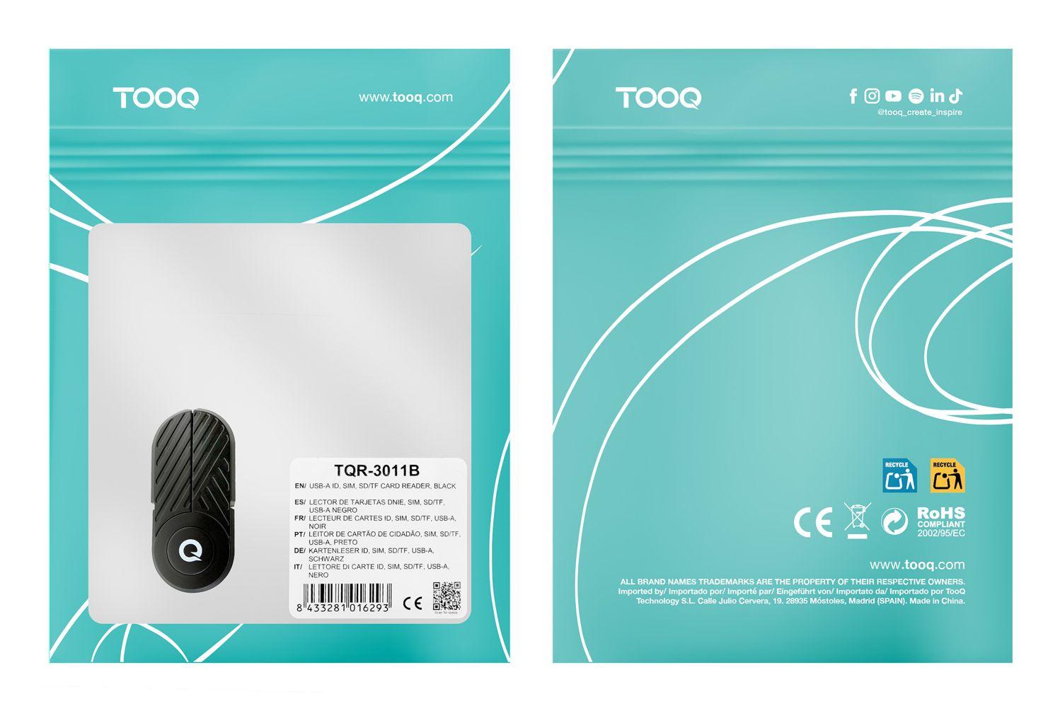Leitor de Cartões de Cidadão TOOQ TQR-3011B (USB Type-C - Preto), miniatura 4