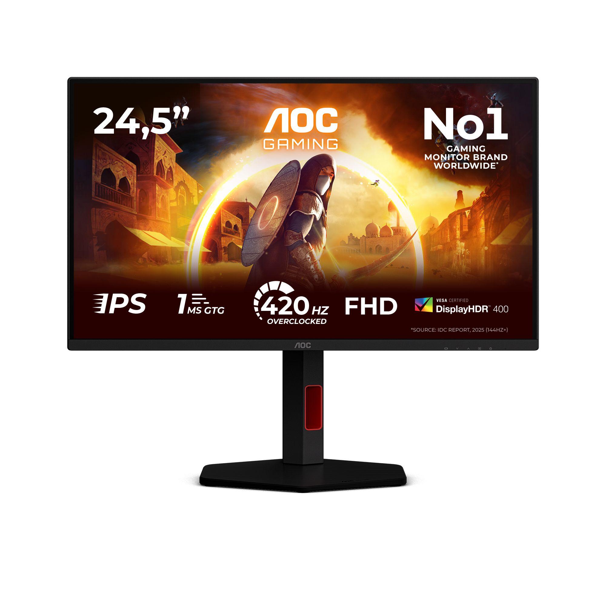 Monitor AOC 25G4KUR (24,5" - Fast IPS - 420 Hz - Preto/Vermelho)