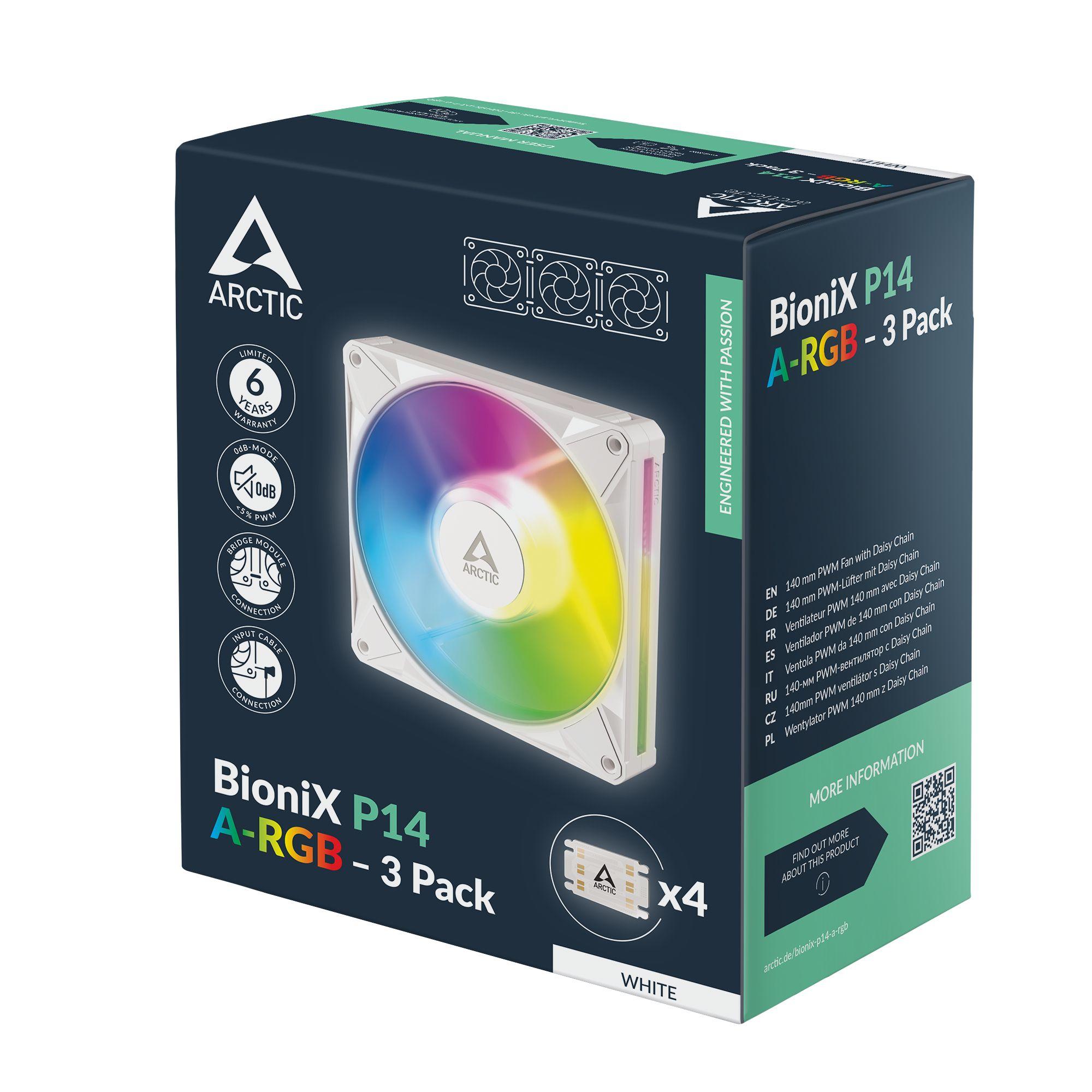 Ventoinhas para Caixa PC ARCTIC BioniX P14 A-RGB (Branco) — miniatura 10