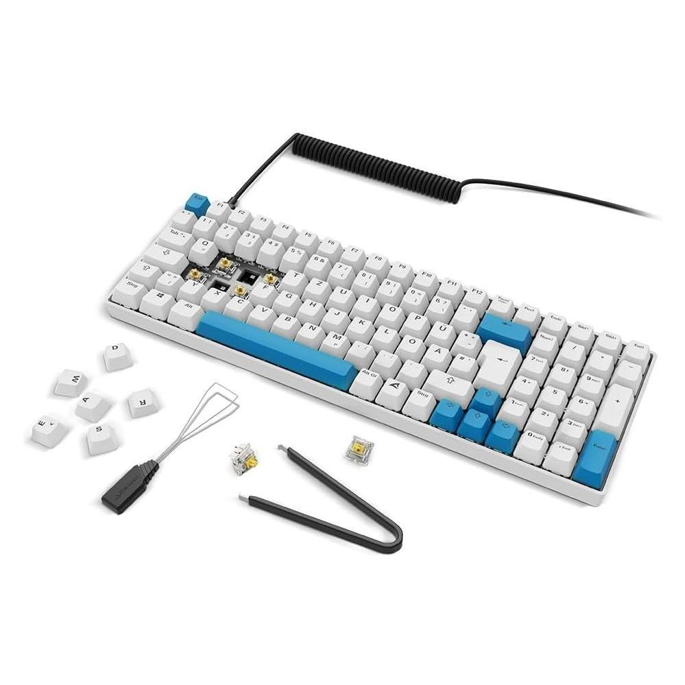 Teclado SHARKOON SGK50S2 (Alemão - Gateron Yellow - RF sem fios - Preto/Amarelo), miniatura 2
