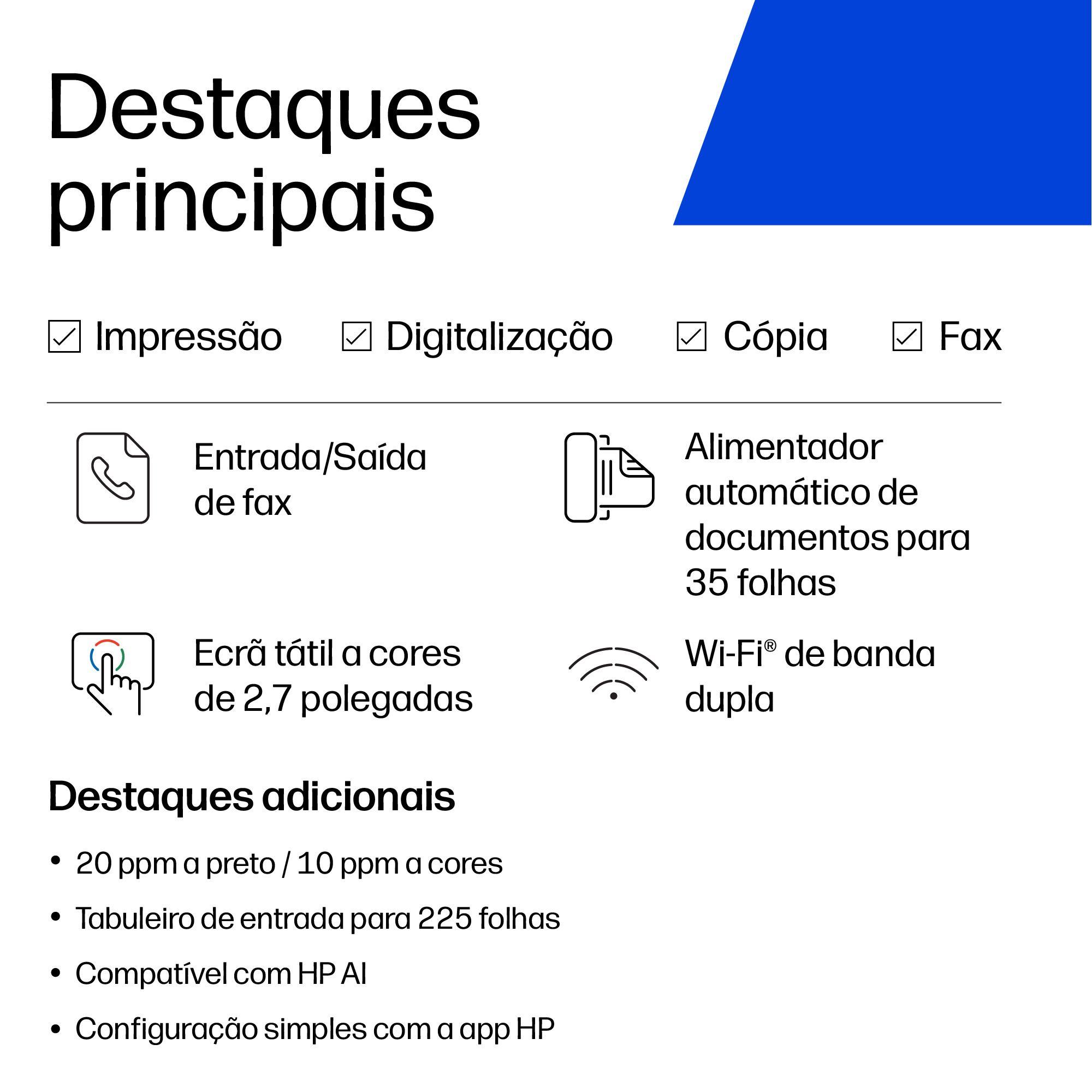 Impressora Multifunções HP OfficeJet Pro 8135e (A4 - Impressão a cores - 225 folhas - Azul), miniatura 11