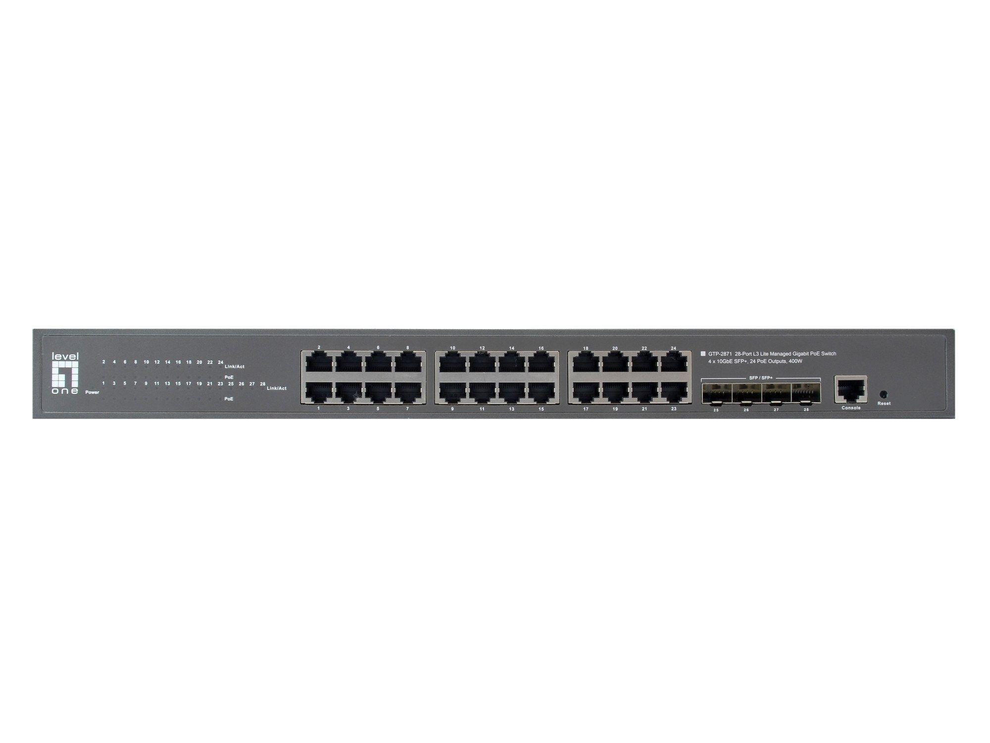 Switch Gerido LEVEL ONE GTP-2871 (Gigabit Ethernet - 10/100/1000 Mbit/s - 1,5 MB - Cinzento) — miniatura 3