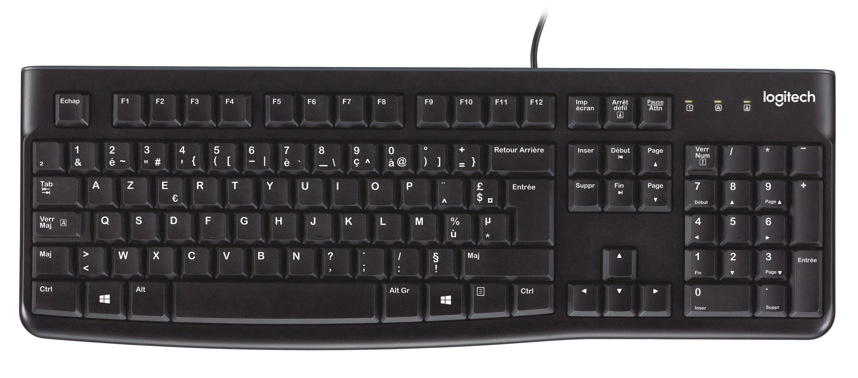 Teclado LOGITECH K120 (Holandês - Tamanho completo - USB - Preto)