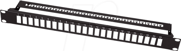 Painel de Fibra Óptica LOGILINK FB0003B (19 polegadas - 1U - 24 recortes SC Duplex/LC Quad)