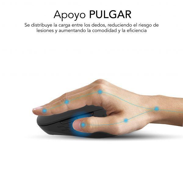 Rato SUBBLIM Curve Ergo Dual (Mão direita - 1600 DPI - Ótico - Preto), miniatura 6