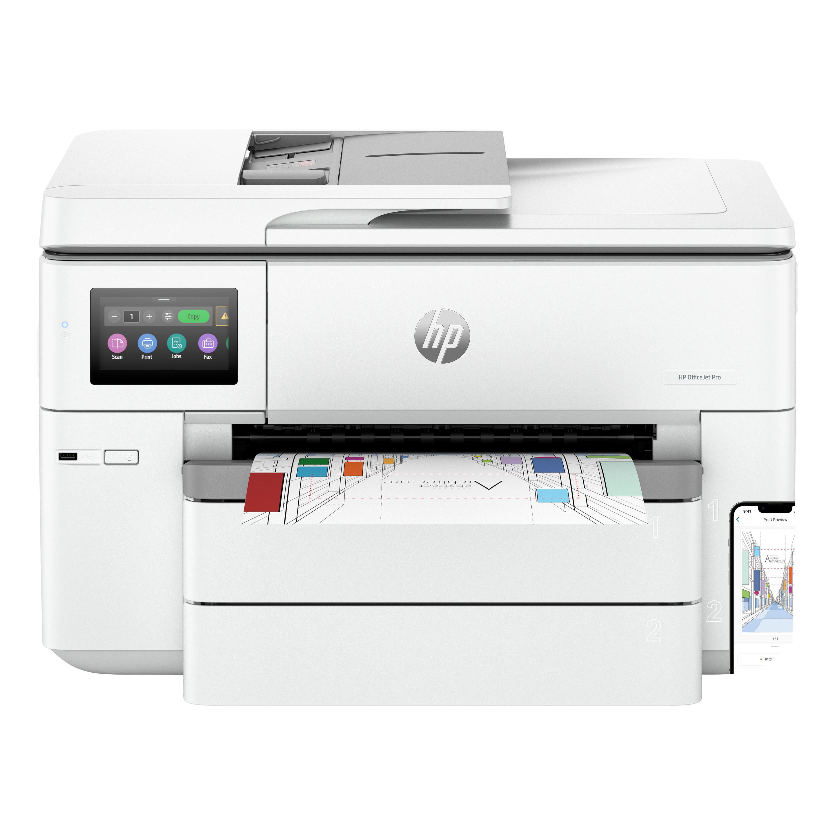Impressora Multifunções HP OfficeJet Pro 9730e (A3 - Impressão a cores - 500 folhas - Cinzento)