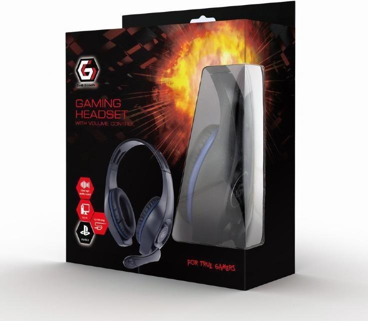 Headset Gaming GEMBIRD GHS-05-B (Preto e Azul)