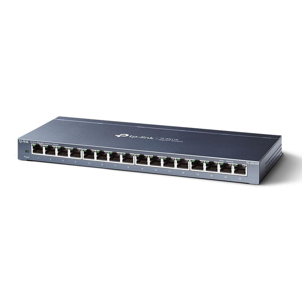 Switch TP-LINK TL-SG116 V1 (Gigabit Ethernet - 4,1 MB - 32 Gbit/s - Preto) — miniatura 2