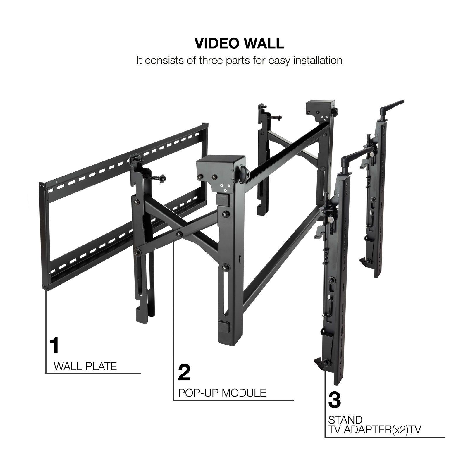 Suporte de Parede para VideoWall TOOQ TQVW5470T (54"-70" - 70 kg - Preto), miniatura 2