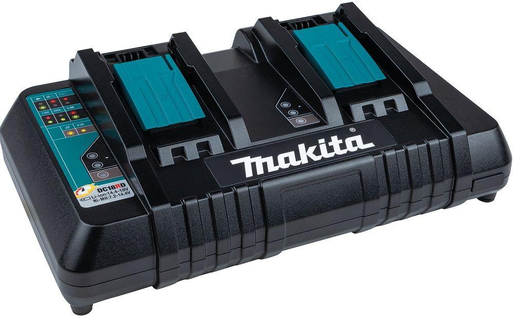Carregador de Baterias Duplo MAKITA DC18RD (Preto/Azul), miniatura 2