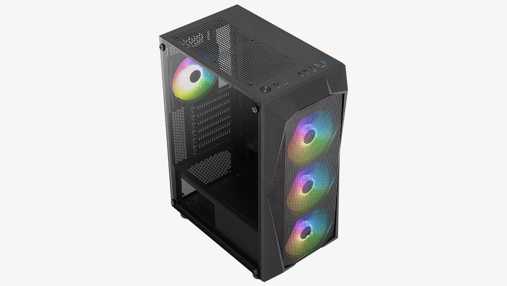 Caixa ATX AEROCOOL Falcon ARGB (ATX, micro-ATX, Mini-ITX - Torre média - micro-ATX, Mini-ITX, ATX - Preto), miniatura 2