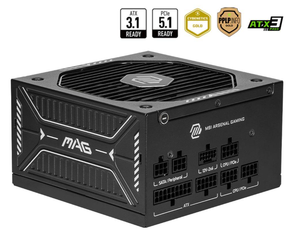 Fonte de Alimentação MSI MAG A650GLS PCIE5 (ATX - 650 W - 80 PLUS Gold - Preto)