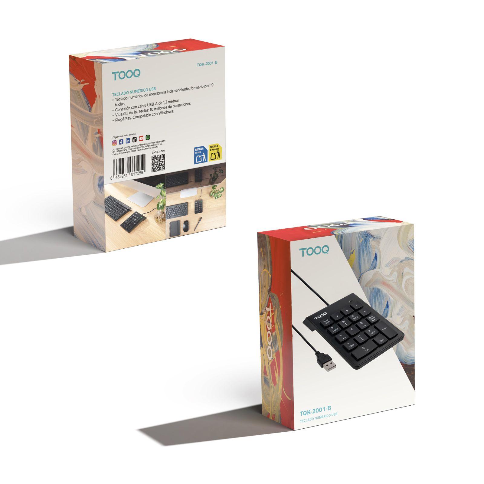 Teclado TOOQ TQK-2001-B (Interruptor de membrana - USB - Com fios - Preto) — miniatura 5