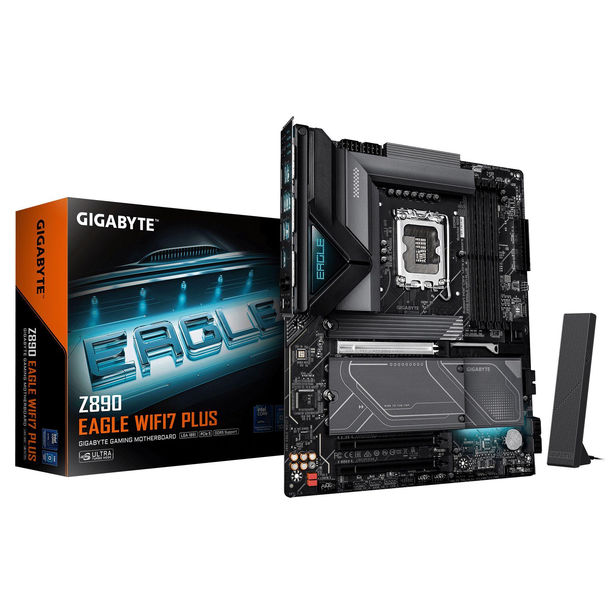 Motherboard GIGABYTE Z890 EAGLE WIFI7 PLUS (LGA 1851 (Socket V1) - Intel Core Ultra - ATX - Preto)