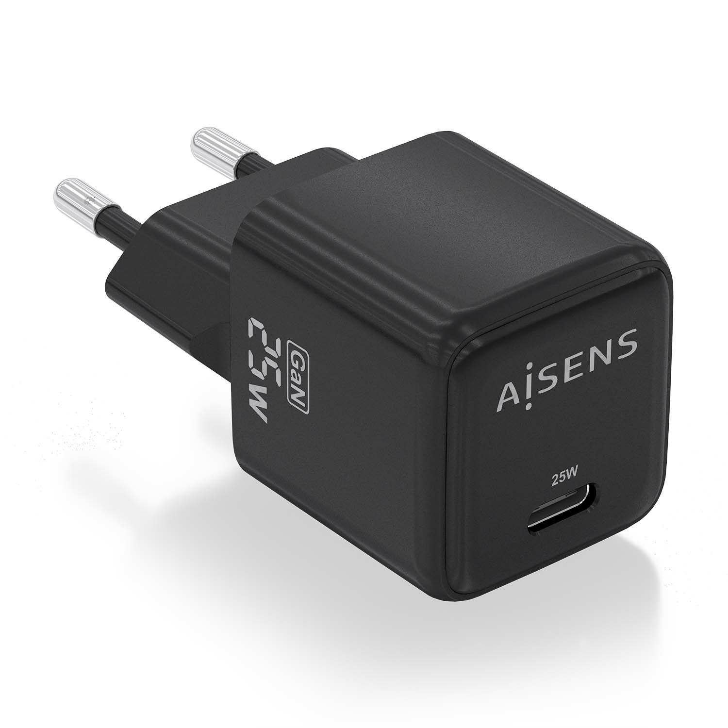 Carregador de Dispositivos Móveis AISENS ASCH-25W1P013-BK (25 W - Preto)