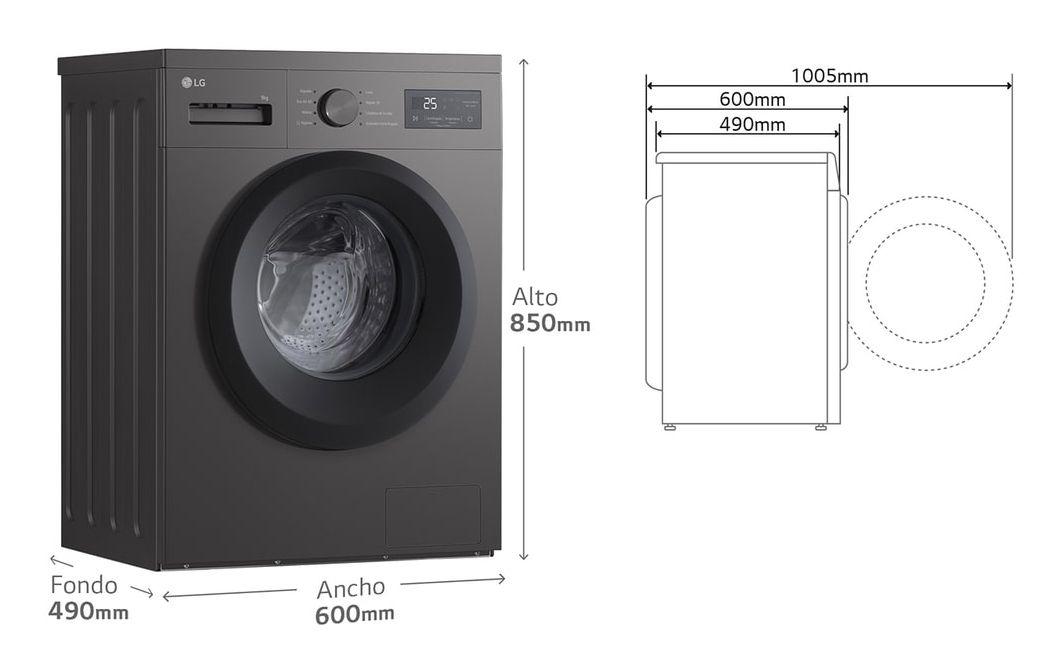 Máquina de Lavar Roupa Independente LG F4A1009NDK (1350 RPM - B - 50 l - Grafite)