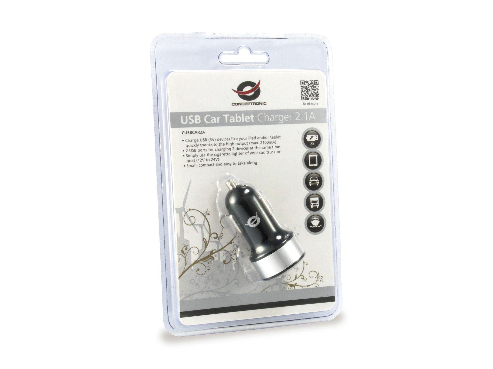 Carregador de Isqueiro CONCEPTRONIC CUSBCAR2A (10,5 W - Preto/Cinza), miniatura 6