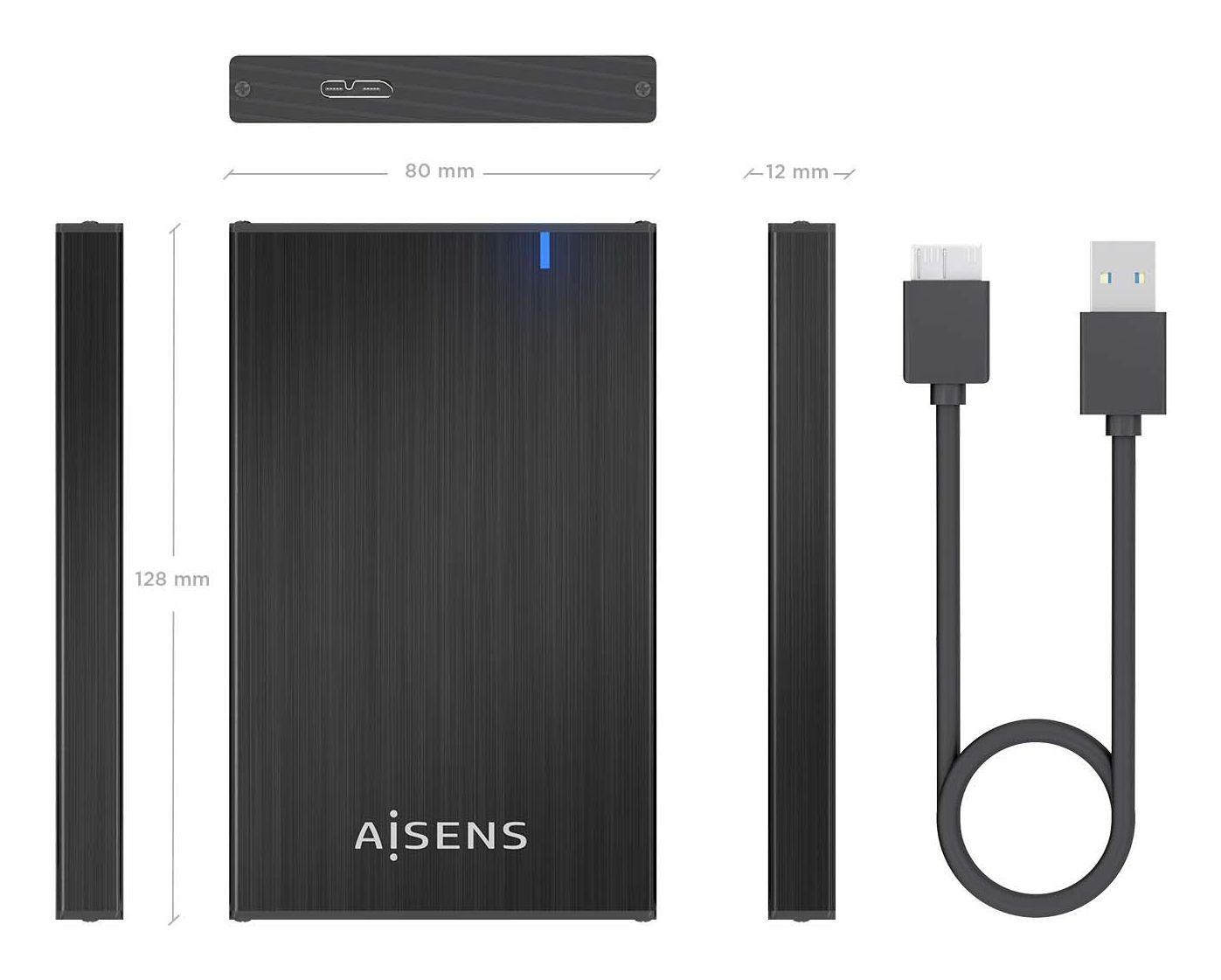 Caixa Externa AISENS ASE-2527B (2,5" SATA - USB 3.2 Gen 1 - Preto) — miniatura 5