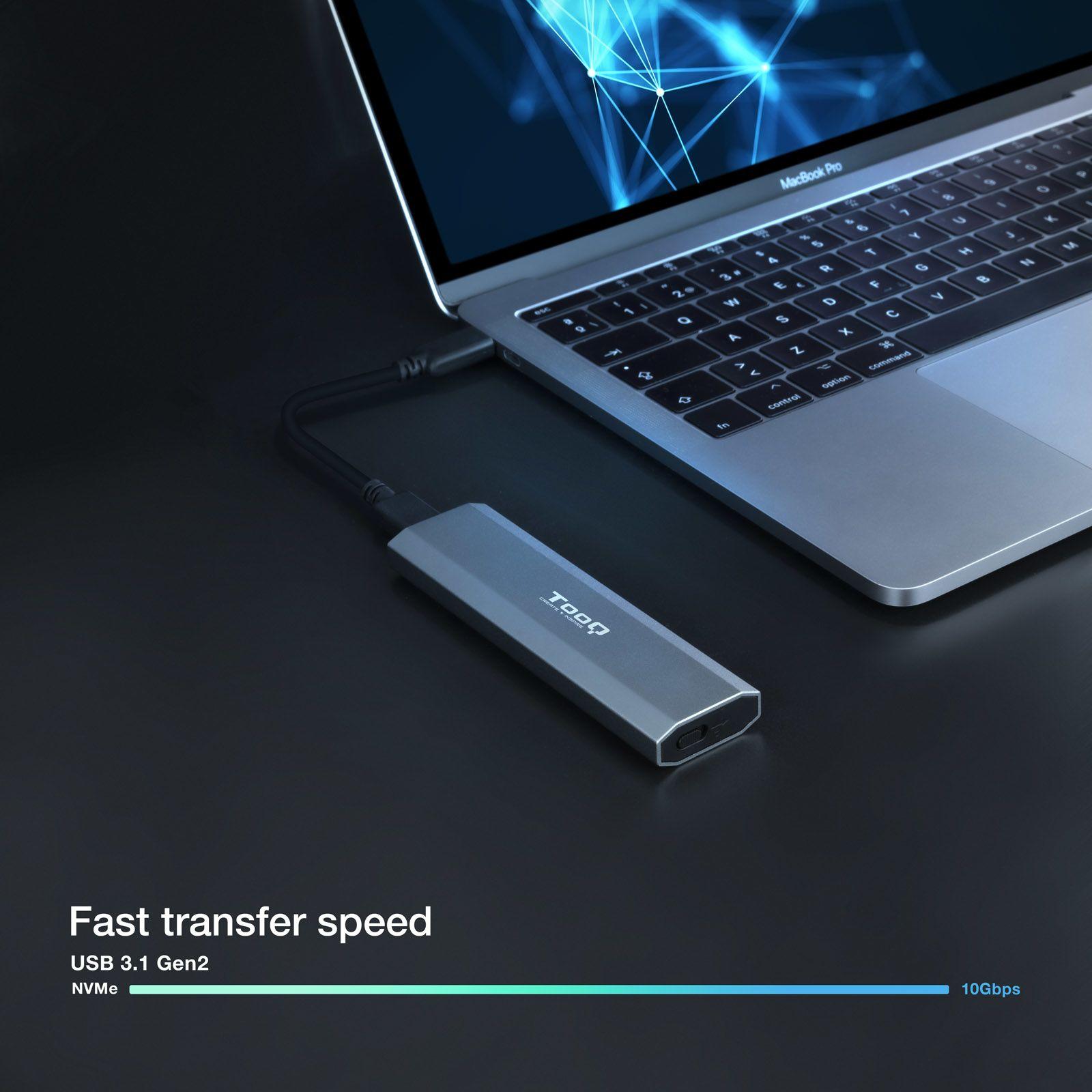 Caixa Externa SSD TOOQ TQE-2223G (2 TB - PCI Express NVMe - M.2 NGFF/NVMe - Cinzento) — miniatura 7