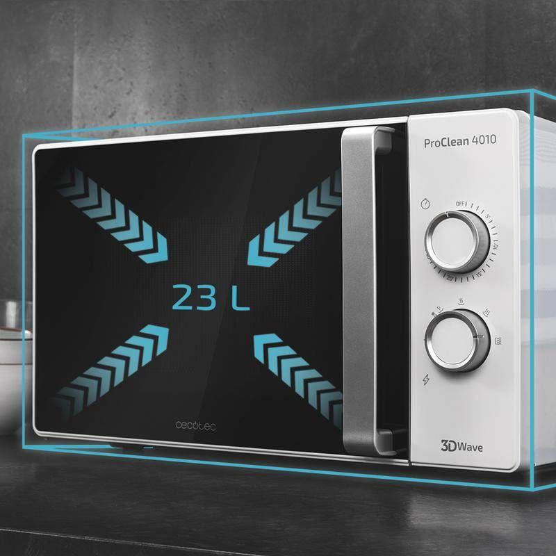 Micro-ondas Independente CECOTEC ProClean 4010 (700 W - 23 l - Rotativo - Branco), miniatura 3