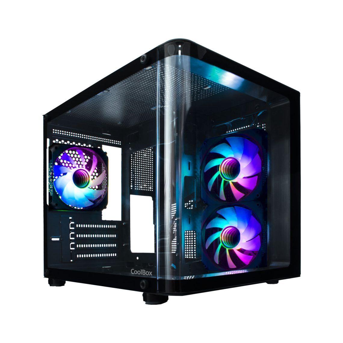 Caixa de Computador Gaming COOLBOX GM100 Vision ARGB (Micro ATX, Mini-ITX - Mini-torre - Vidro temperado, SGCC - Preto) — miniatura 8