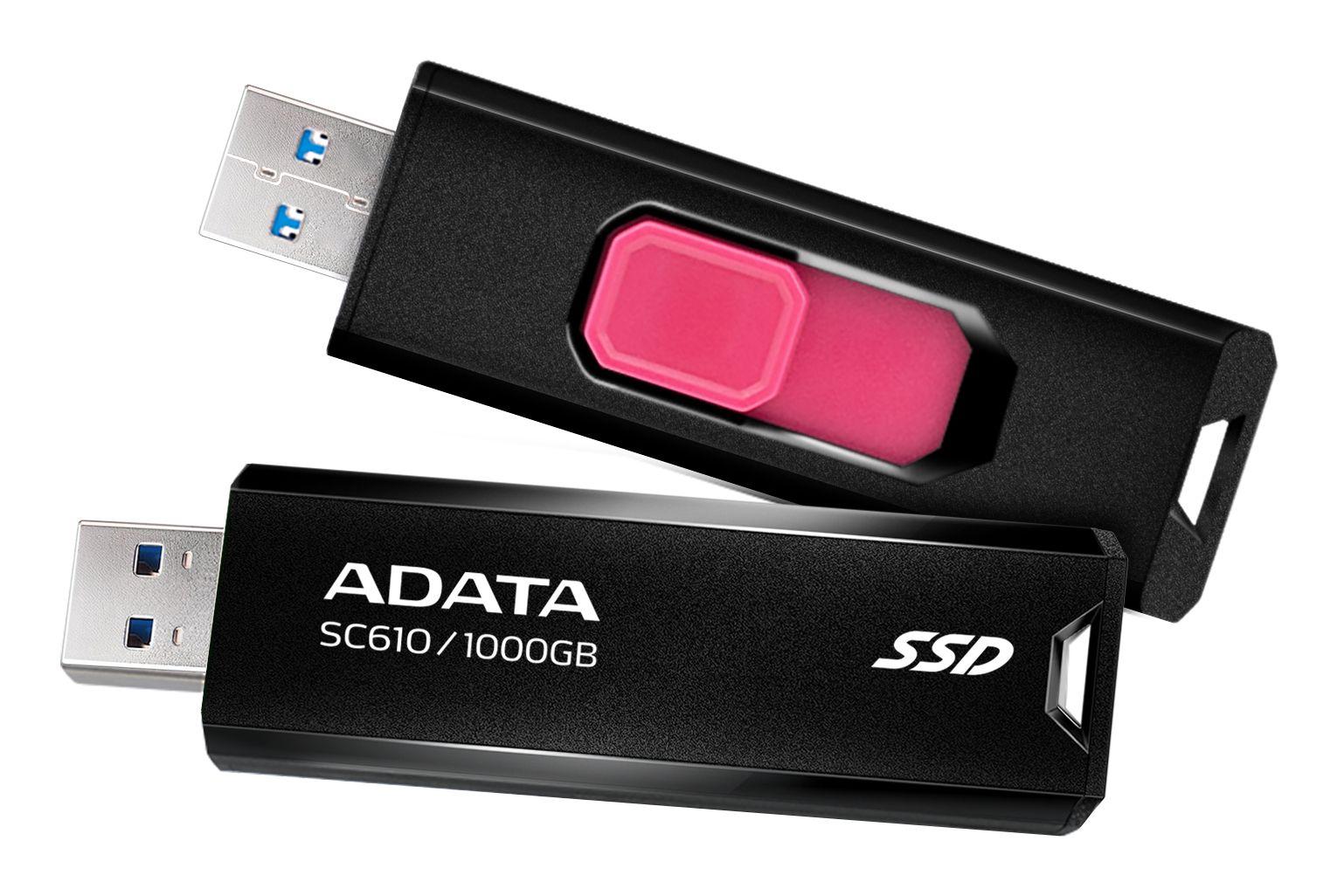 Disco SSD Externo ADATA SC610 (1 TB - Sleeve - USB 3.2 Gen 2 - Preto) — miniatura 2