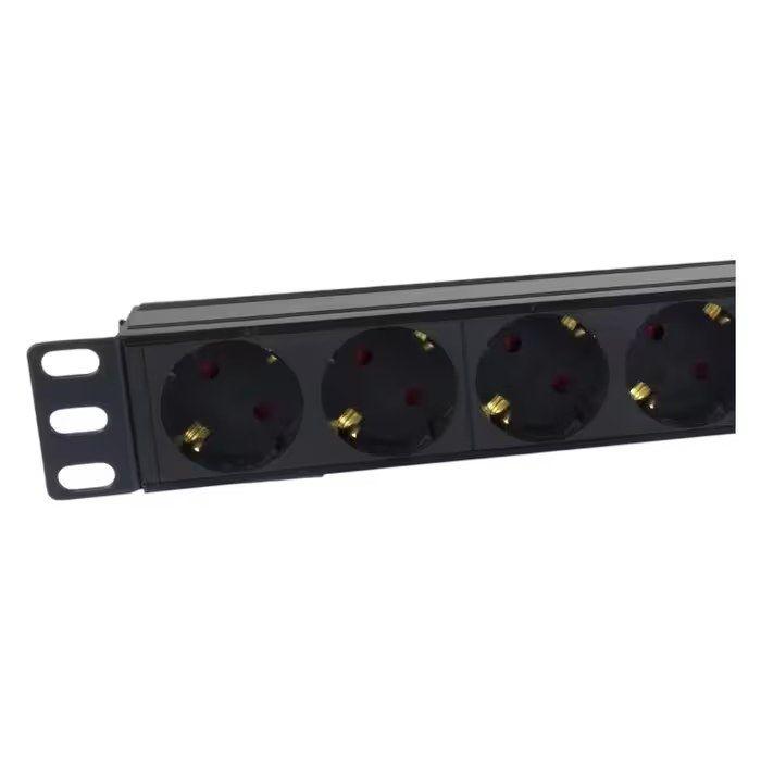 Régua de Tomadas para Bastidor PHASAK BNS 1518 (19" - 1U - 8 Tomadas Schuko - Preto) — miniatura 3