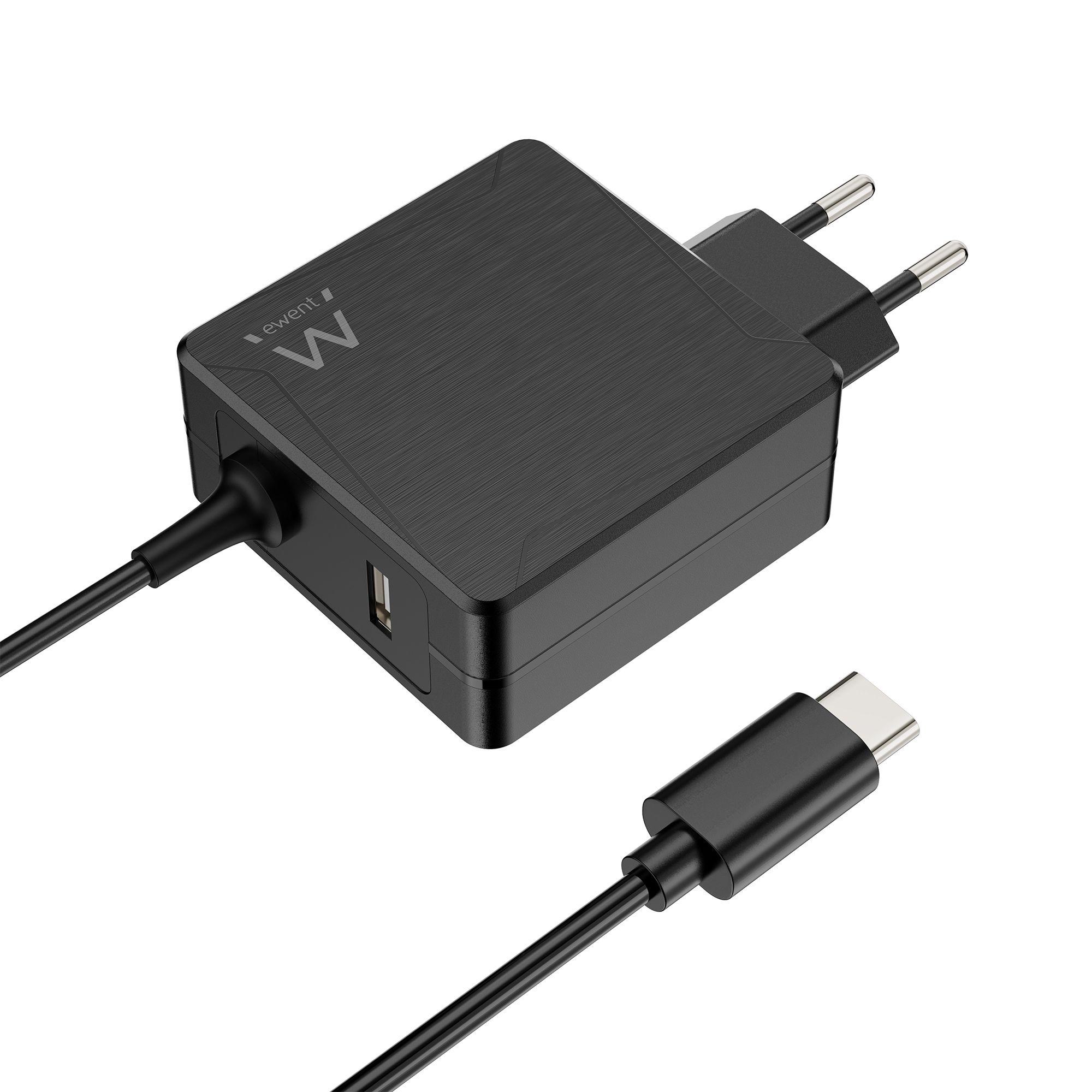 Carregador de Parede EWENT EW3978 (65 W - 1.5 A - Preto)