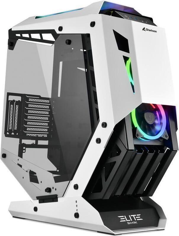 Caixa PC SHARKOON ELITE SHARK CA700 (ATX, Micro ATX, Mini-ITX - Tower - Vidro temperado - Preto/Branco)