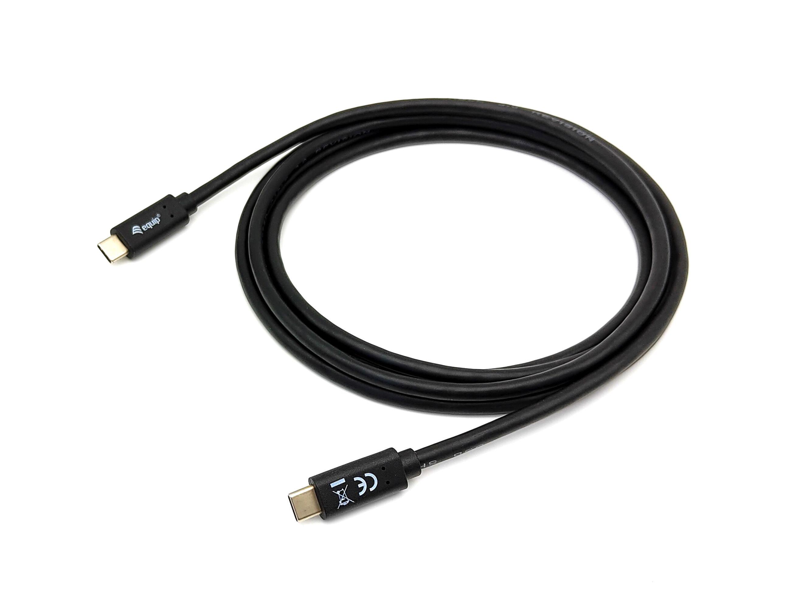 Cabo USB-C EQUIP EQ128347 (2 m - USB C - Dispositivos com ligação USB-C - Preto)