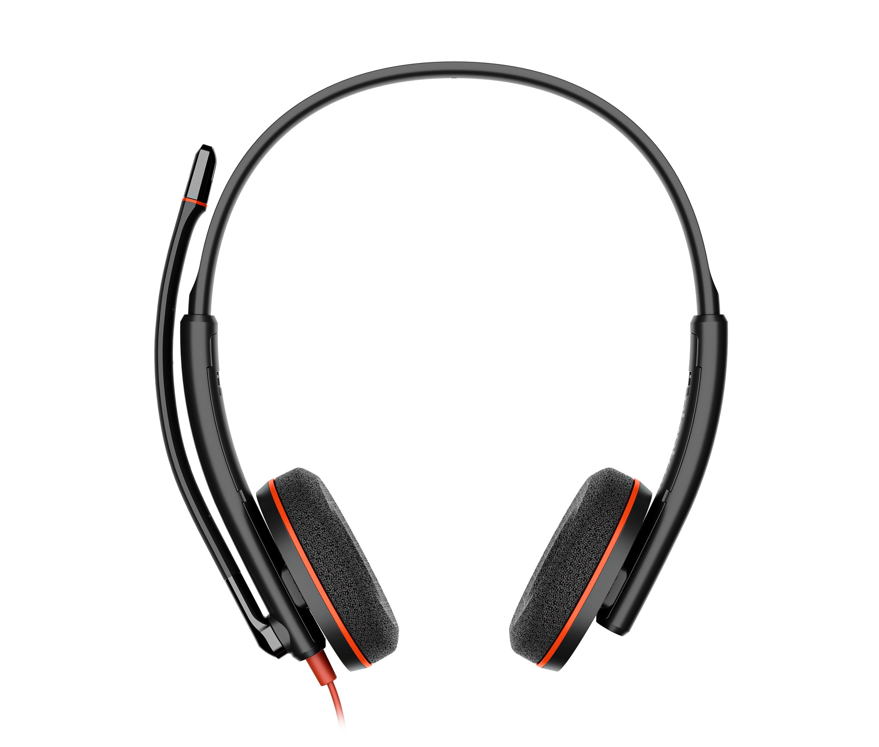 Headset Call Center POLY Blackwire 3220 (Binaural - Com fios - Supra-aural - Preto)