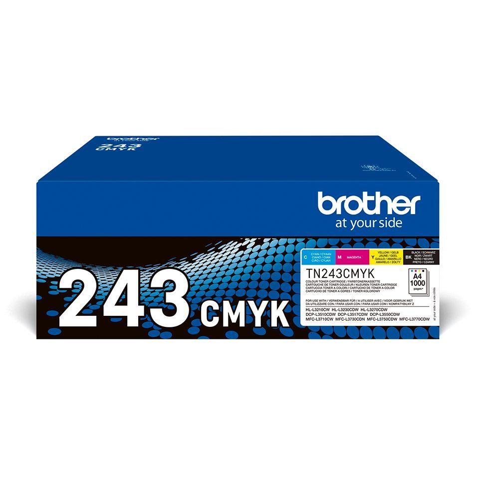 Pack de 4 Toners BROTHER TN-243CMYK (1000 páginas - Preto, Ciano, Magenta e Amarelo)