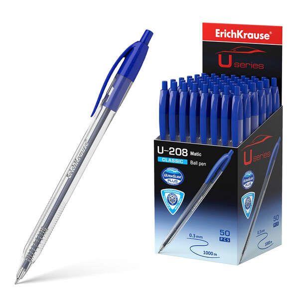 Caneta Esferográfica Automática ERICHKRAUSE U-208 Classic Matic (Azul)