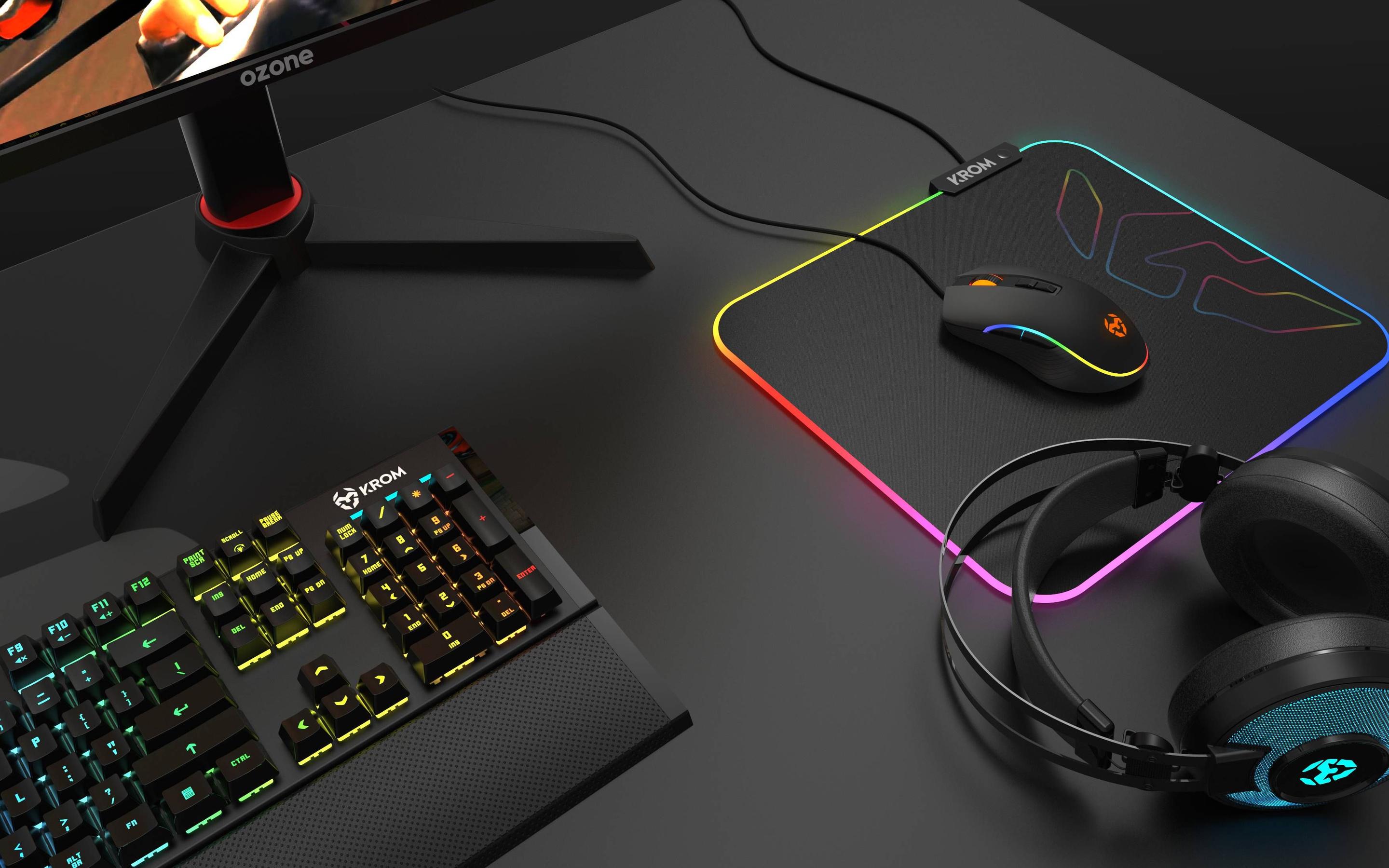Tapete de Rato Gaming KROM Knout RGB (Médio - Microfibra, tecido e borracha - 3 mm - Preto), miniatura 4