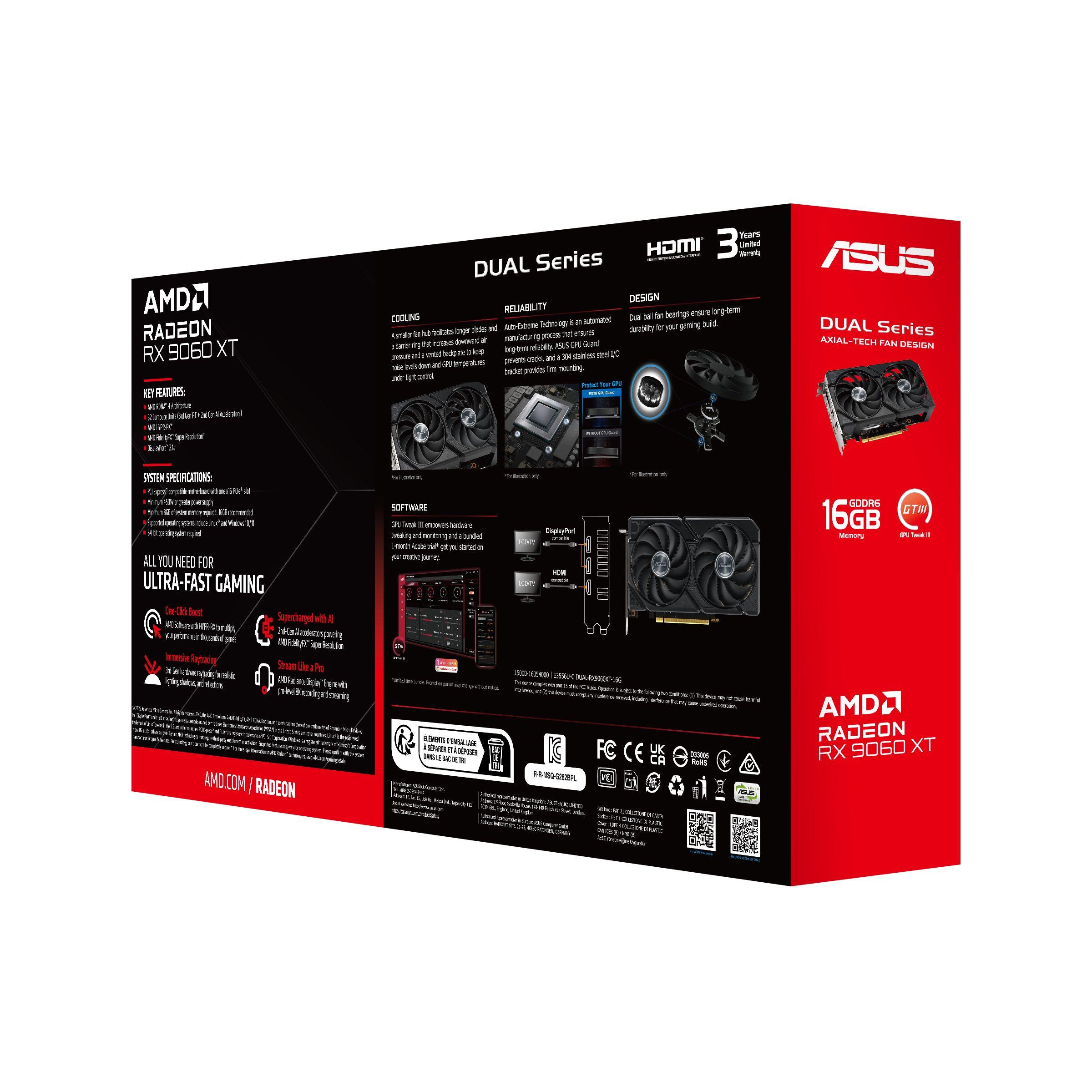 Placa Gráfica ASUS Dual Radeon RX 9060 XT (Radeon RX 9060 XT - 20 Gbit/s - 16 GB - Preto), miniatura 14